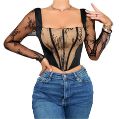 Long Sleeve Slim Fit and Slim Fit Front Breast with Fishbone Strap Body Shaper