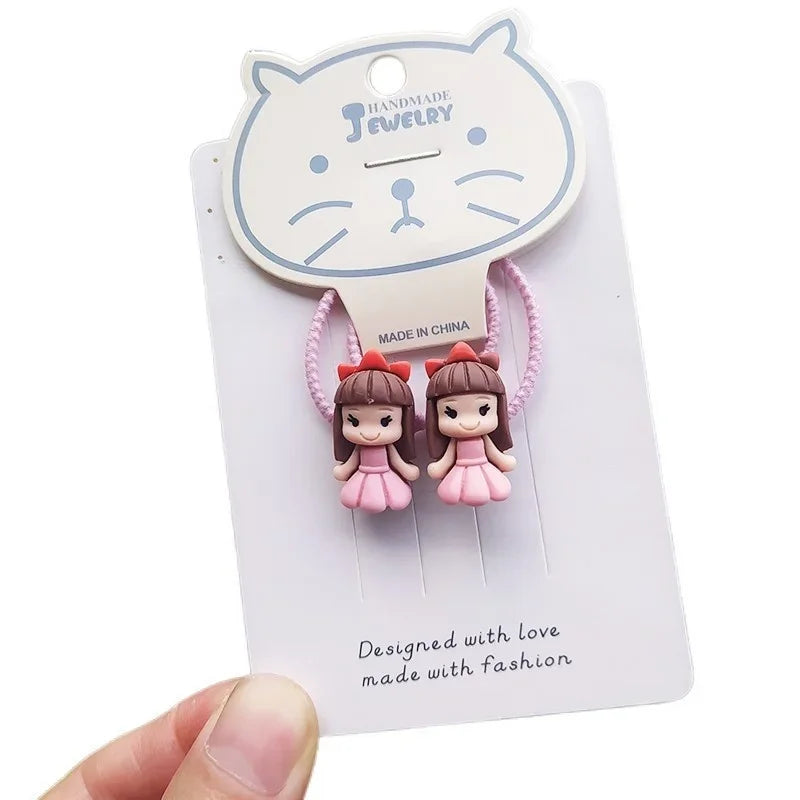 Cute Cartoon Princess Headwear Kids Elastic Hair Bands Children Hair Ties Ropes Girls Accessories Baby