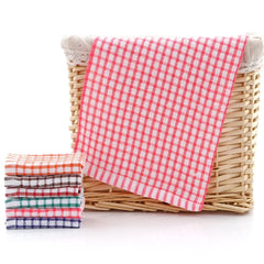 6pcs Soft Plaid Absorbent Kitchen Towel