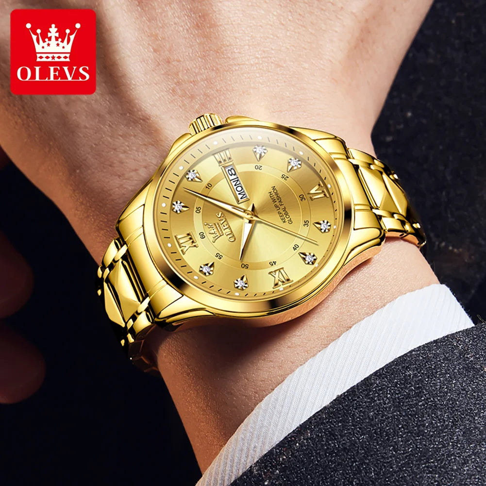 OLEVS Men's Watch Fashion Business Original Quartz Watches for men