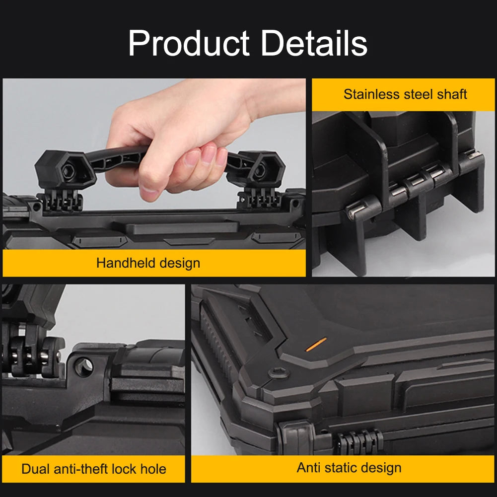 Tool Box Hard Carry Case Bag Waterproof Safety Carrying Case PU Portable Tools