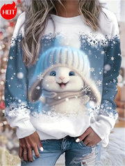 Harajuku 3D Cute Rabbits Printing Sweatshirts Christmas Tree Graphic New In Sweaters