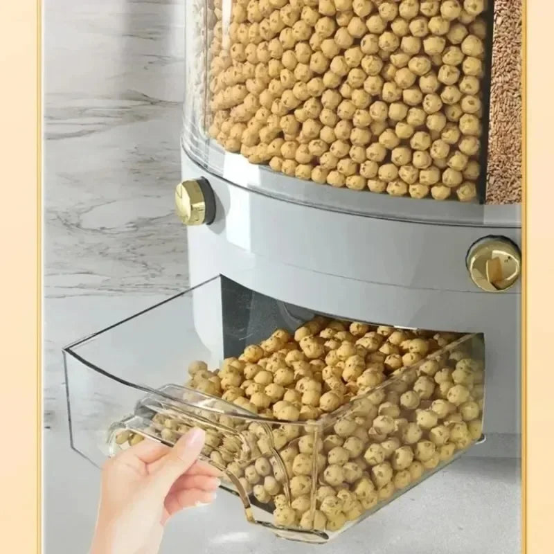 360 Degree Rotating Rice Dispenser Sealed Dry Cereal Grain Bucket Dispenser