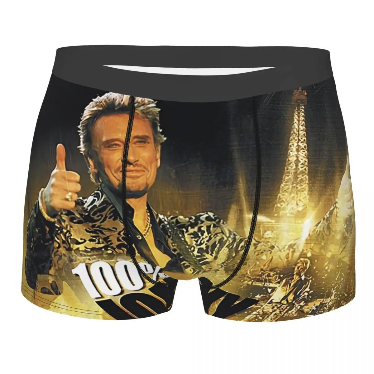 Custom Male Fashion Johnny Hallyday Underwear French Singer Rock Music Boxer Briefs Soft Shorts Panties Underpants