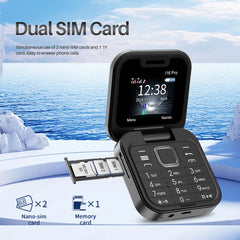 SERVO i16 Pro Mini Fold Mobile Phone Dual SIM Card FM Radio Vibration Magic Voice Blacklist Speed Dial 1.77''Screen Square Phone