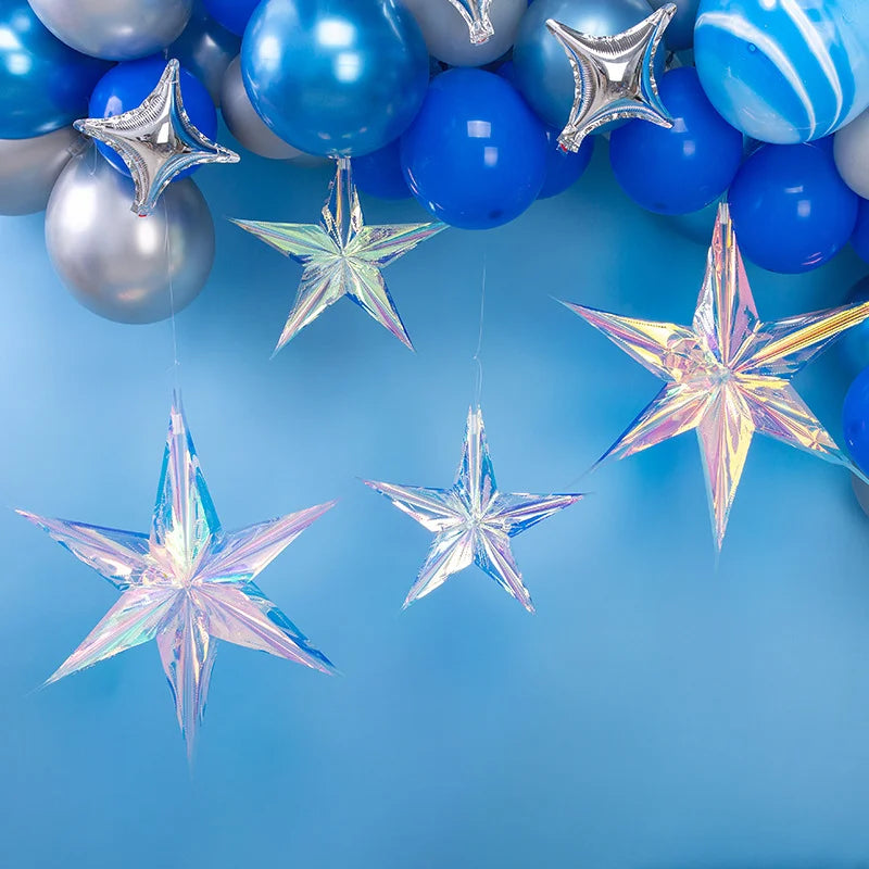 Shiny Film Ornament Star Foil Ceiling Decorative For Birthday Baby Shower