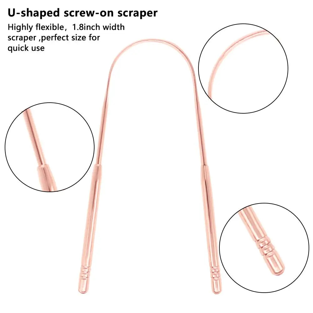 3pcs/set Stainless Steel Metal Tongue Scraper Cleaner, Rust Metal Dental Scraper with Handy Carrying Store Case