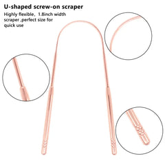 3pcs/set Stainless Steel Metal Tongue Scraper Cleaner, Rust Metal Dental Scraper with Handy Carrying Store Case