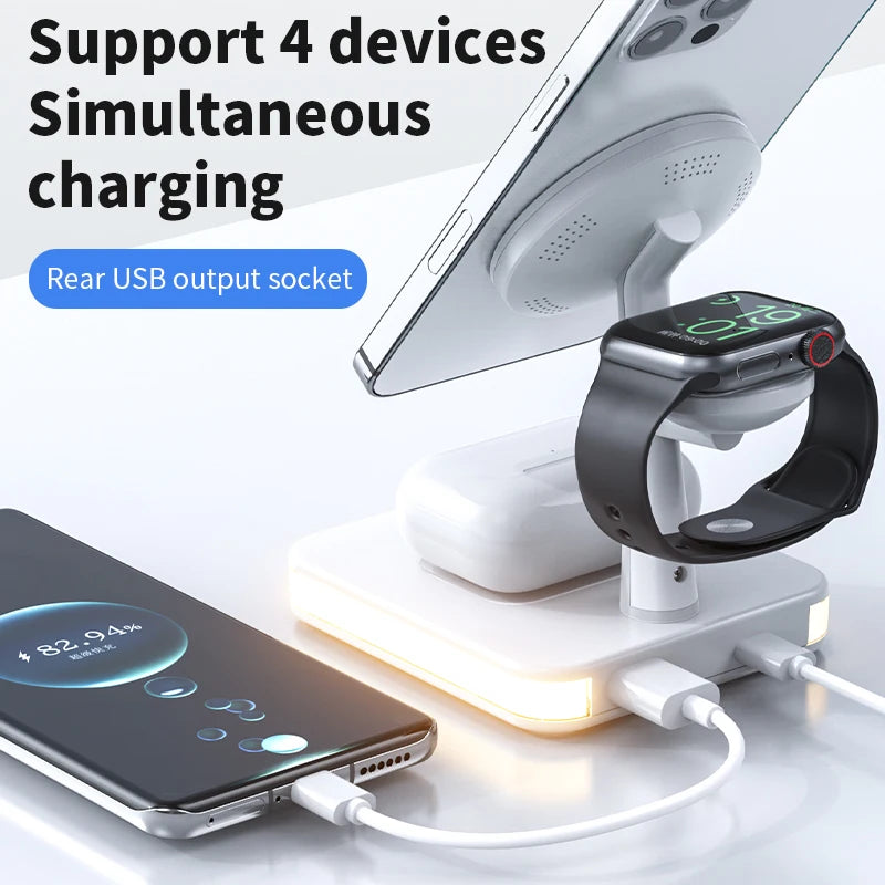 25W 3 in 1 Magnetic Wireless Charger Stand For iPhone 12 13 14 Pro Max Airpods Apple watch 8 7 6 5  Fast Charging Dock Station