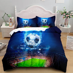 Football Duvet Cover Set 3D Soccer Printed Boys Teens Bedding Set Sports Theme Double Queen King Size