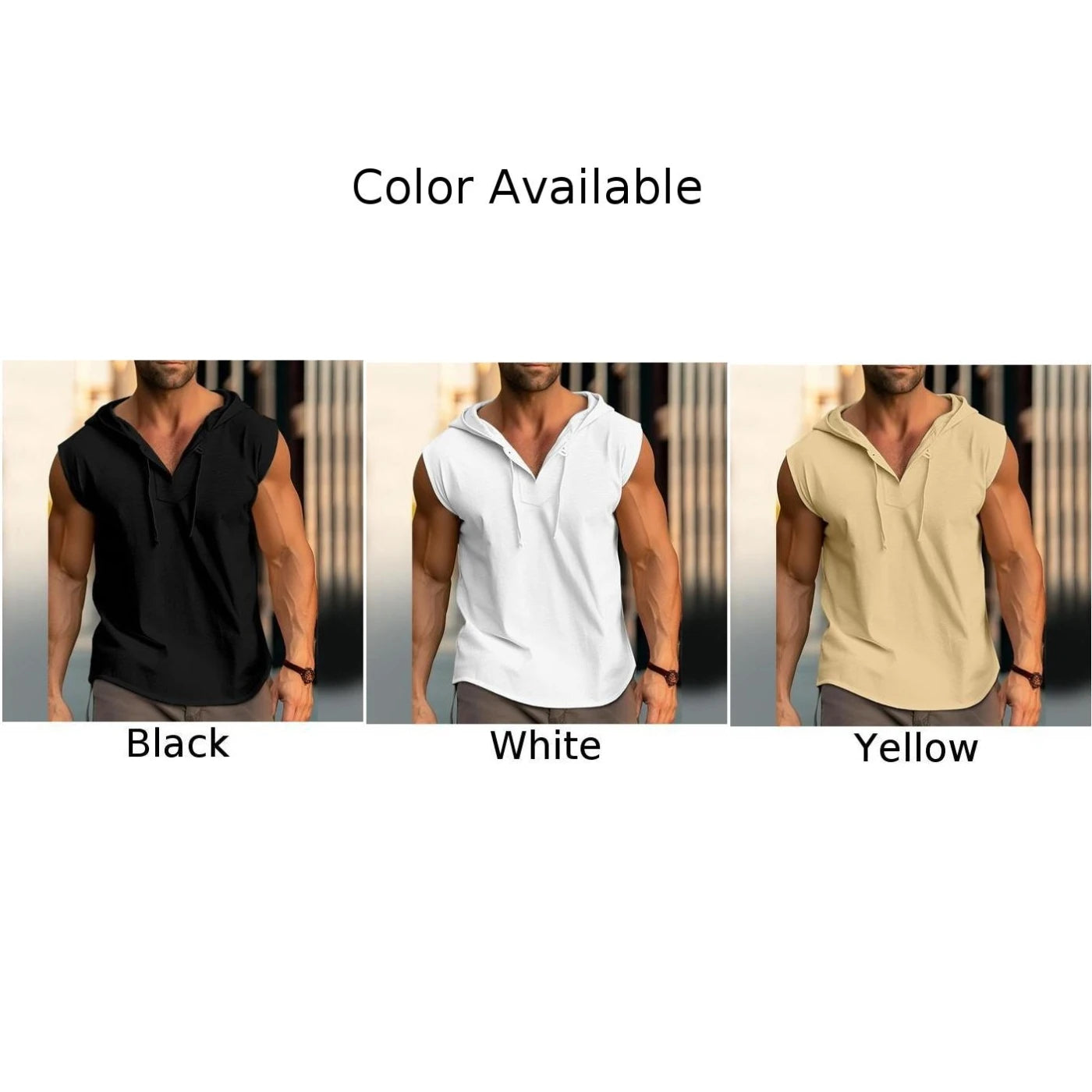 Beach Daily Sports Tank Tops T-shirt Summer Sleeveless Solid Color Streetwear Vest Breathable Casual Drawstring