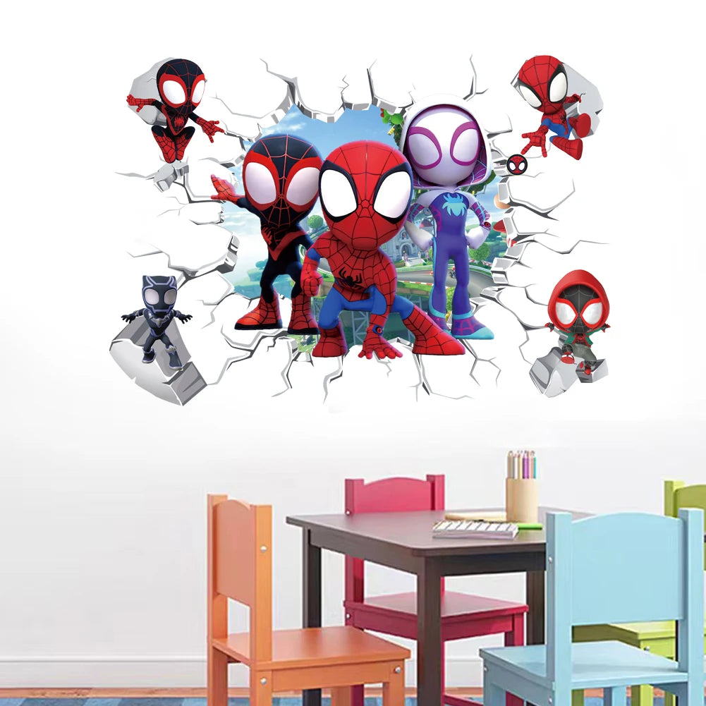 Cartoon Cute mini Spiderman Super Heroes Wall Stickers