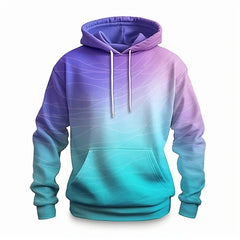 3D Printed Color Pattern Men's Hoodie Casual Loose Design Pullover Top