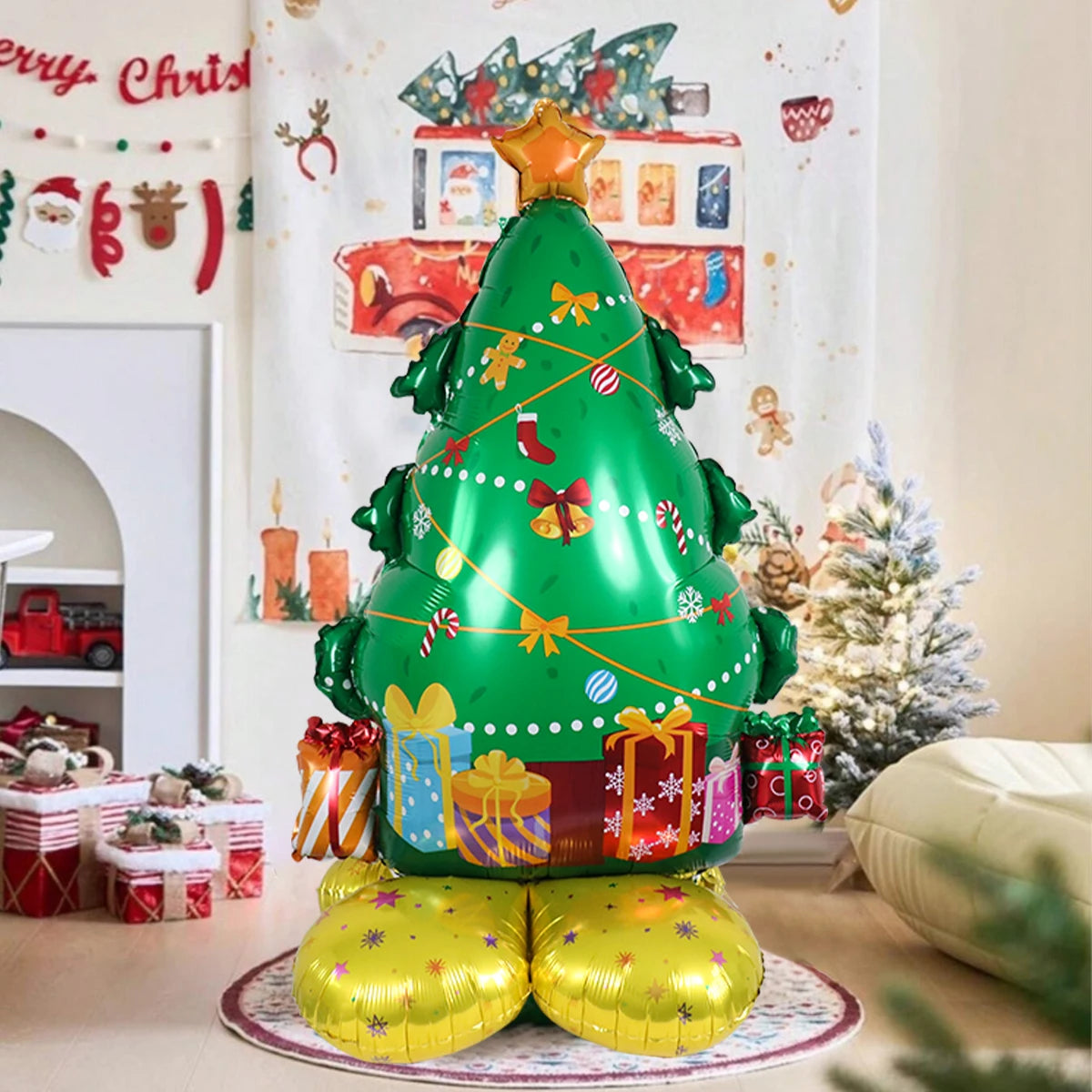 Large Christmas foil balloons, Santa Claus, snowman, Christmas tree balloon, suitable for Christmas party