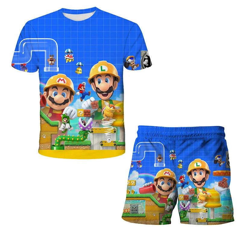 Summer New T-shirts Boys Sonics T-shirt Shorts 2 Pcs Sets Kids Boys Anime T Shirt Summer Children Baby Clothes Sets