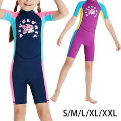 Kids Swimsuits Water Resistant Thermal Keep Warm Back Zipper swim wear for