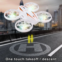 RC Drone with Light Remote Control Aircraft Kids Toy Obstacle Avoidance 360 Rotating Quadcopter with HD Camera