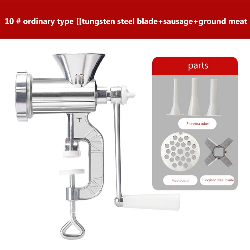 Manual Meat Grinder Aluminum Alloy Powerful Home Sausage Stuffer Hand Crank Kitchen Vegetable Chopper