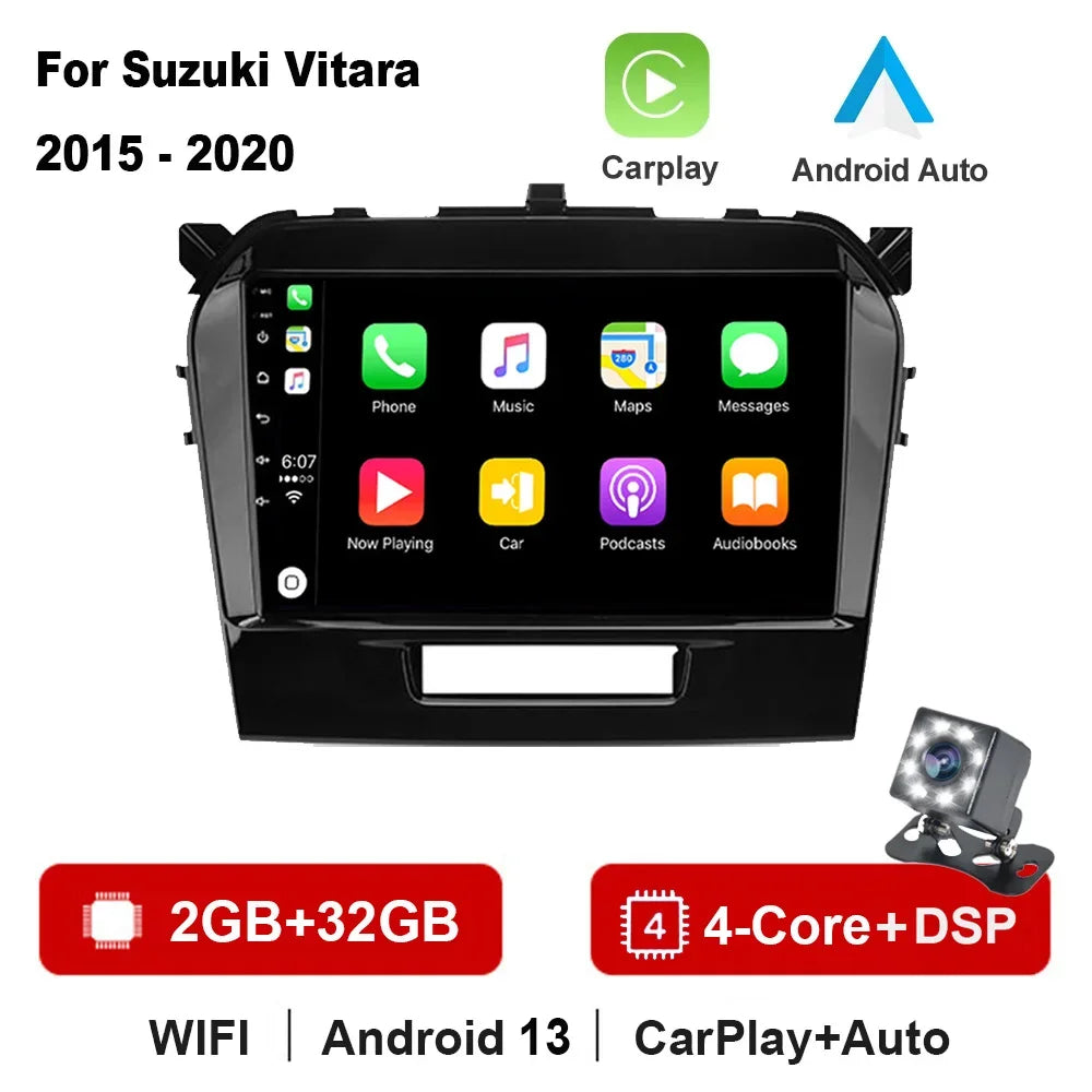 DSP 8 Core Android 13 Multimedia DVD Player For Suzuki Vitara 2017 2018 2019 2020 Autoradio GPS Navigation Car Radio Stereo