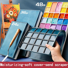 Send Scraper-Watercolor Paints Tins Box Palette Painting Storage Paint Tray Palette Paint Box for Arts Supplies