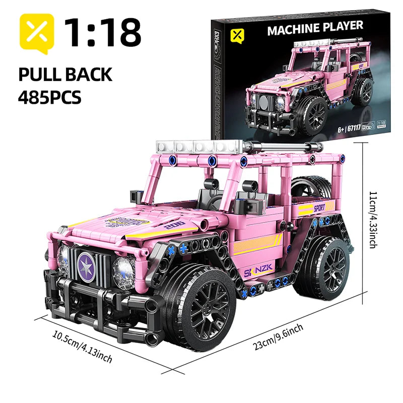 Technical Off Road Car Building Blocks Set Aldults Collector's Classic Pull-back Sports Car Toy