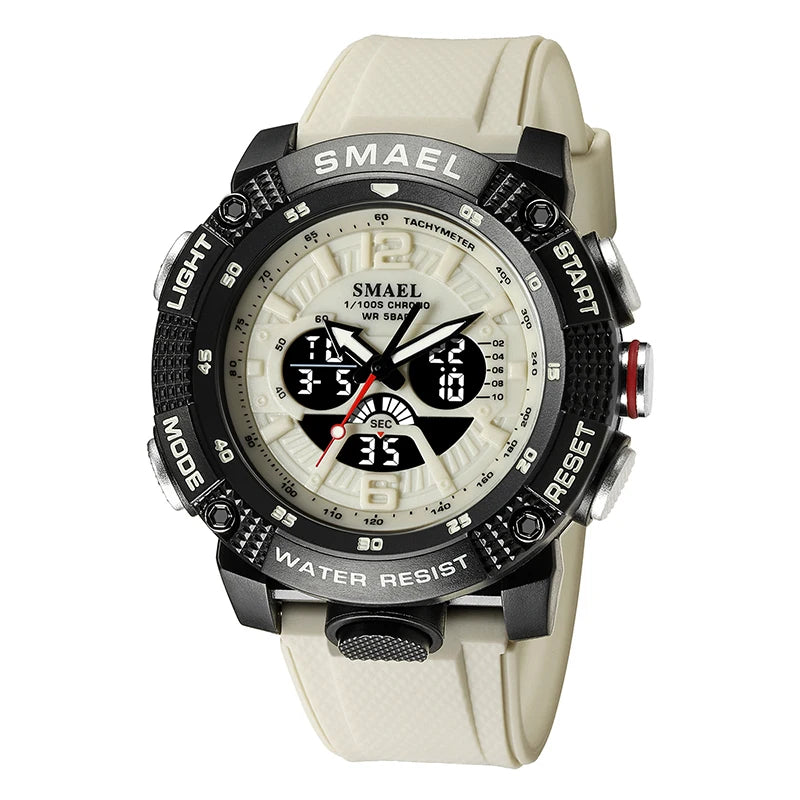 Sport Watches Waterproof SMAEL Male Clock Digital LED Display Quartz Analog Stopwatch