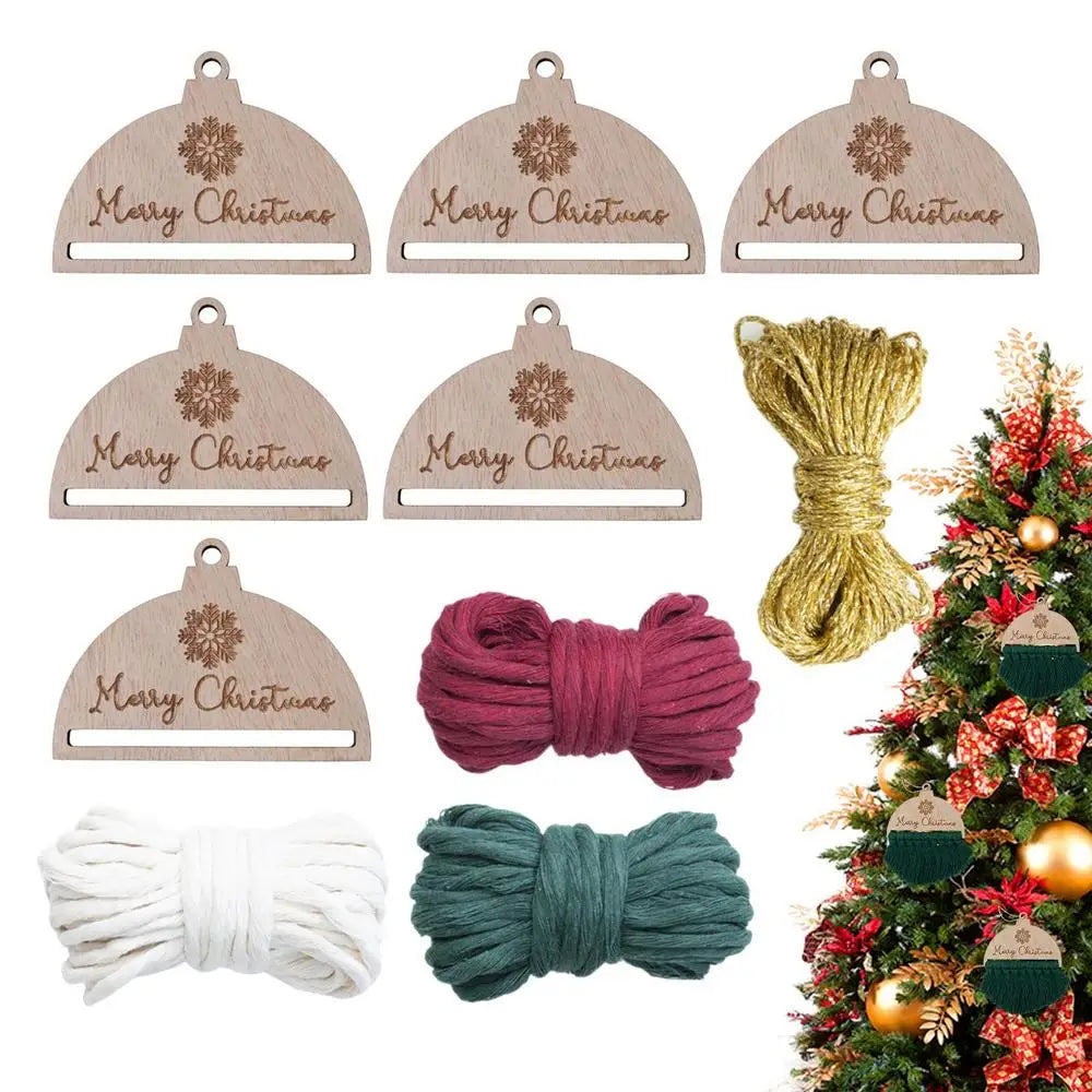 Macrame Christmas Ornaments Kit Holiday Crafts Macrame Christmas Macrame Woven Tree Making Kits  Wall Decor Creative