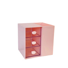 Cute Pen Holder Storage Organizer Boxes with Drawer Cosmetic Rack Kawaii Desk Accessories Girls Office School