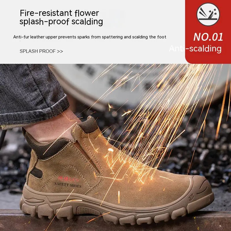 Work Shoes Anti-smash Anti-puncture Indestructible Shoes Protective Rubber Boots Industrial Shoes