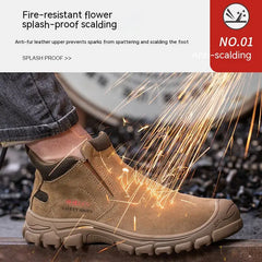 Work Shoes Anti-smash Anti-puncture Indestructible Shoes Protective Rubber Boots Industrial Shoes