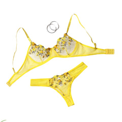 Embroidered Woman Two Piece Set Clothing Yellow For Women