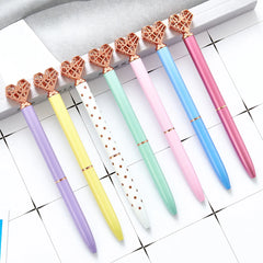 Ballpoint Pen Hollow Heart Metal Cute Stationary