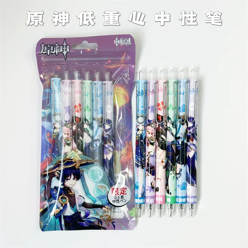 Cute Game Genshin Impact 0.5mm Gel Pens Stationery