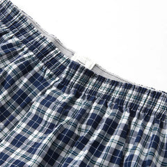 S-XL Men's Cotton Underwear Boxer Shorts Casual Plaid Elastic Waistband Button Men's Boxer