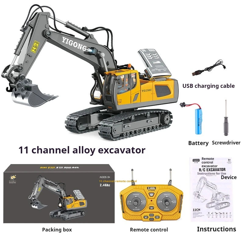 Rc Alloy Excavator 2.4g High Tech Vehicle Engineering Cars Model Toys