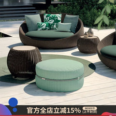 Customized outdoor rattan sofa creative courtyard terrace garden rattan chair tea table combination outdoor leisure sun protection