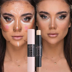 Face Brown Bronzer Contour Stick Double-headed Brightening Face Make Up Pen Smooth Contour Shadow Highlight Concealer Cosmetics