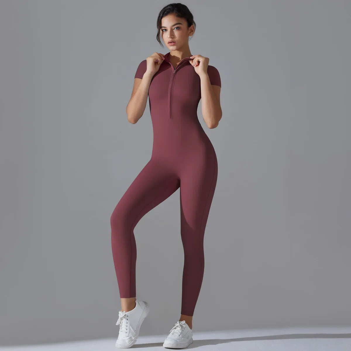 Autumn zipper sports jumpsuit sportswear women'sportswear running fitness clothing gym sportswear