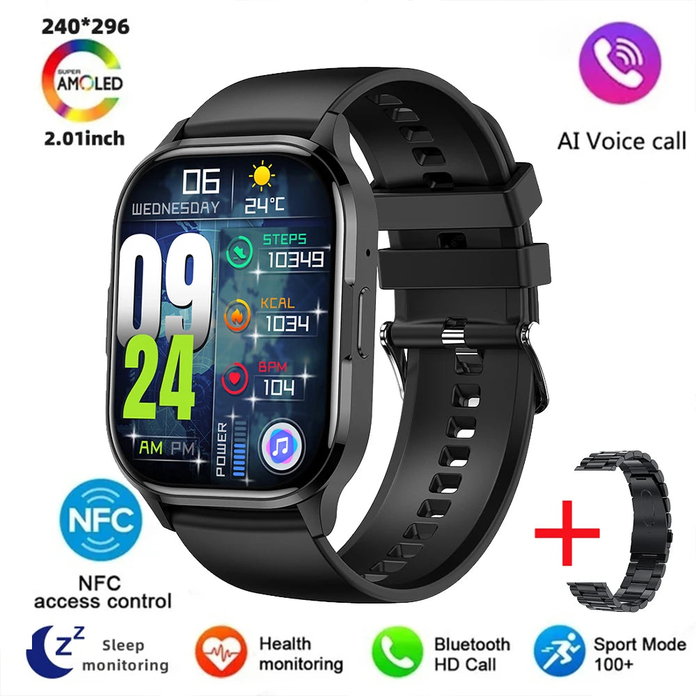 Men's and Women's Bluetooth Call Couple Smart Watch Android Compatible Apple Fitness Sports Electronic Watch