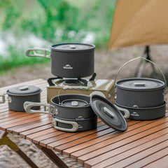 Outdoor Pot Set,Camping Cooking Equipment,Portable Stainless Steel Frying Pan Hanging Pot,Hiking Picnic Tableware