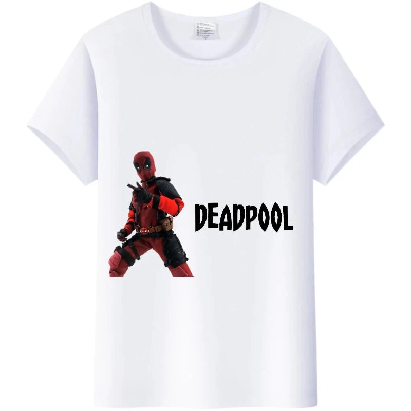 Fashion Tshirt Marvel Cartoon Deadpool Graphics  Tee Summer Top Short Sleeve