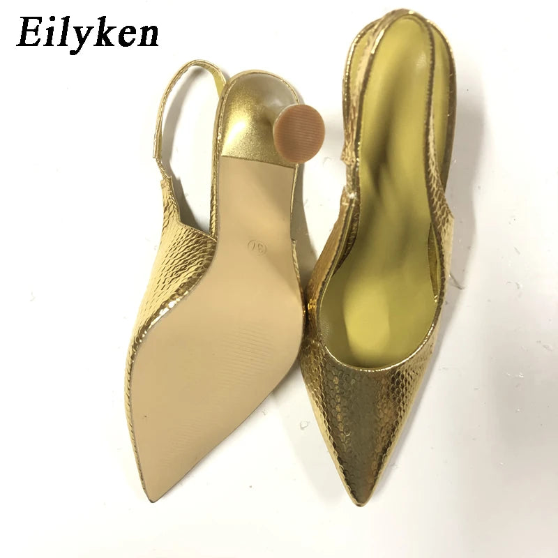 Eilyken New Spring Pointed Toe Women Pumps Gold Silver Party Ladies Sandals