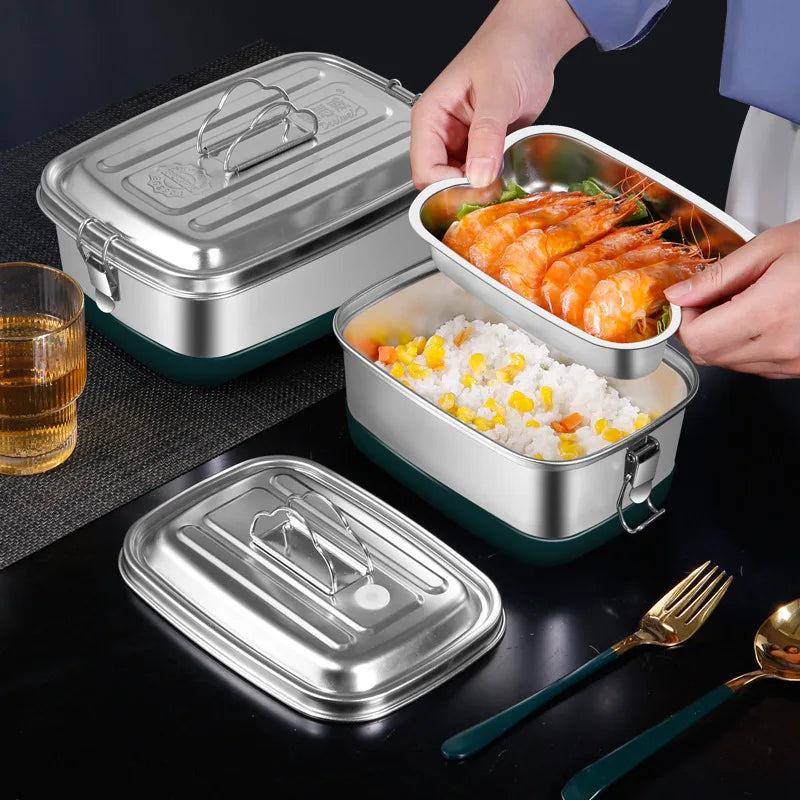 304 Stainless Steel Bento Lunch Box for Child Portable Grids Hermetic Food Storage Container Leakproof Picnic Thermal Boxes