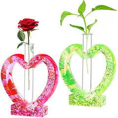 Test Tube Flower Breeding Station Vase Silicone Molds DIY Heart Shaped Vase/Plant