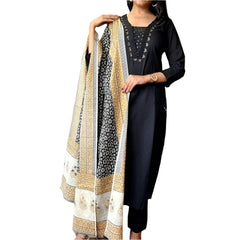 Black Color Women Designer Kurti Palazzo Dupatta Indian Handmade Salwar Kameez