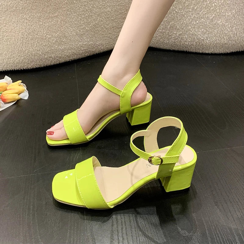 Women's Sandals Summer  Elegant Medium Heel Fashion Thick Heel Shoes