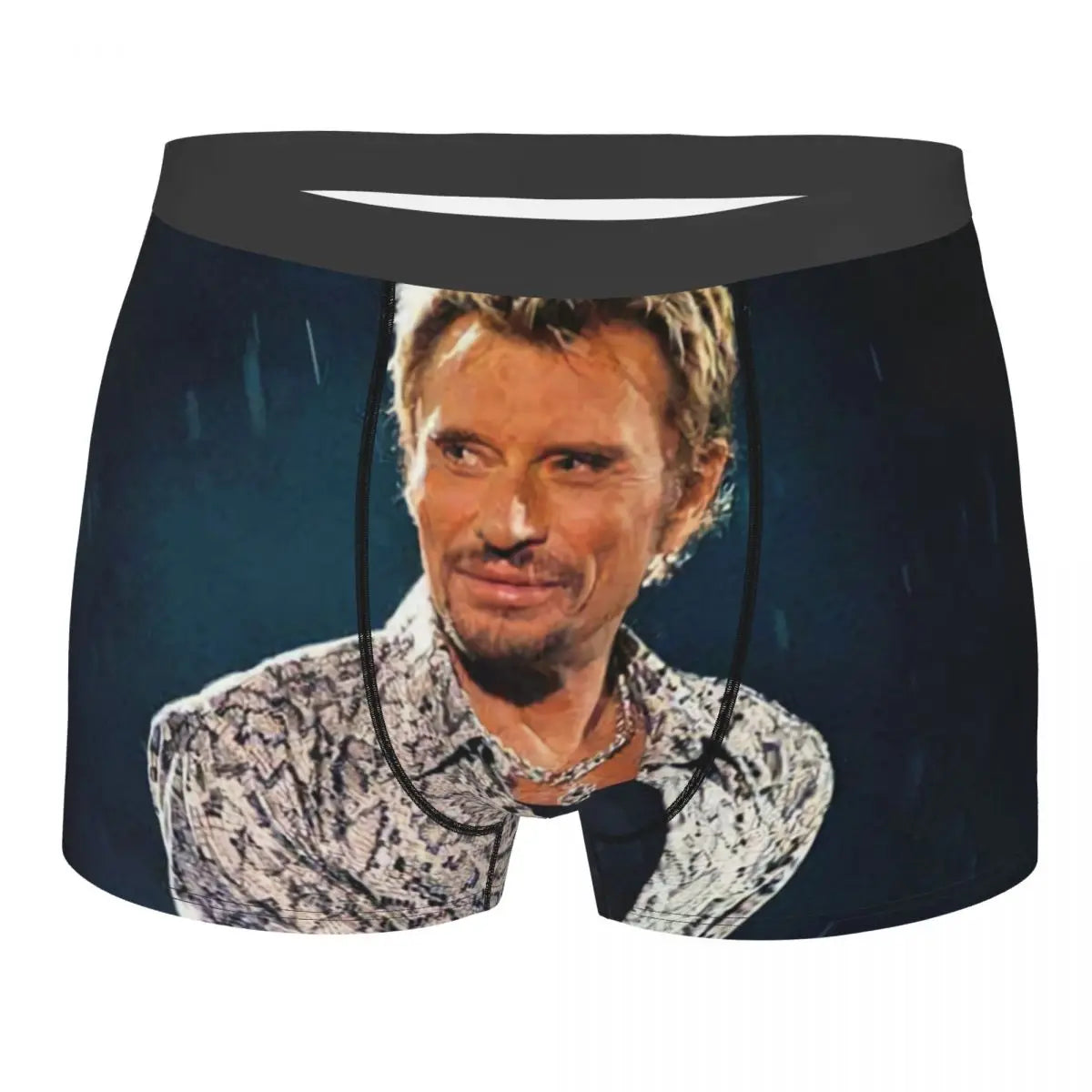 Custom Male Fashion Johnny Hallyday Underwear French Singer Rock Music Boxer Briefs Soft Shorts Panties Underpants