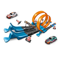 Racing Track Stunt Speed Double Car Wheels Model Toys For Kids Diy Assembled Rail Kits