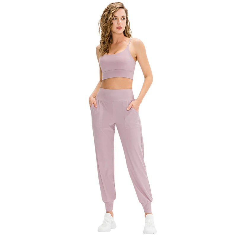 Women Loose Yoga Pants Running Sports Training Trousers with Pocket