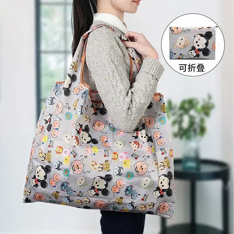 Disney Women's Tote Bags Mickey Mouse Donald Duck Cartoon Waterproof Shopping Bag